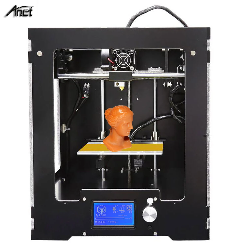 Anet A3 Full Assembled 3D Printer Aluminum Arcylic Frame High Precision DIY 3D Printer Kit Industry
