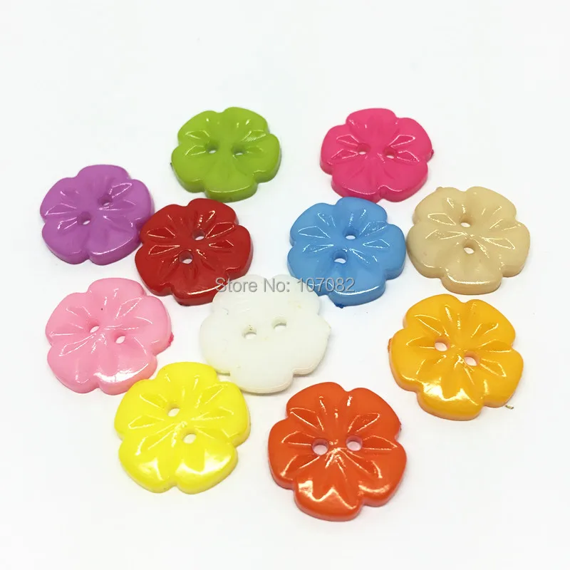 

Пуговицы пластиковые в форме цветка 15 мм, 1000 шт., для шитья украшения для скрапбукинга открыток