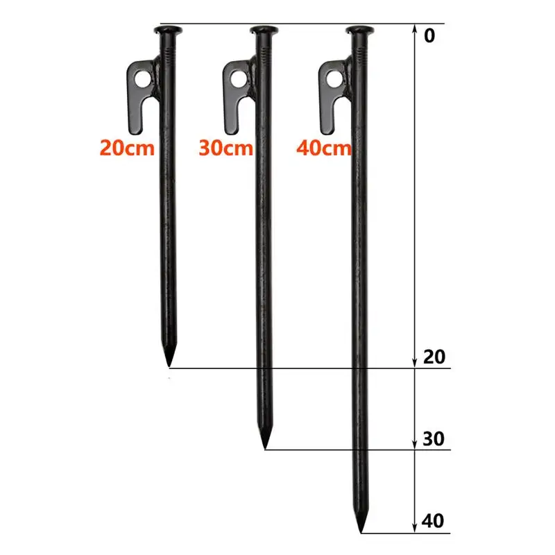 Стальные колышки для палатки для ногтей, 30 см, для улицы, сверхмощный стальной тент, навес, брезентовый тент, колышки для палатки, гвоздь для кемпинга с 5 м веревкой