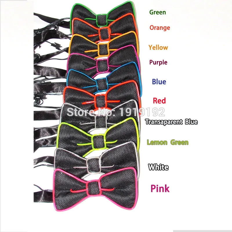 Устойчивый на 10 цветов модный дизайн светящийся мигающий галстук-бабочка led DJ's, EL галстук-бабочка для вечерние, бар, клуб, DJ