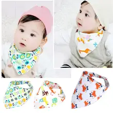 

2018 New Baby bibs High quality triangle double Insular cotton Cartoon Character Animal Print baby bandana bibs dribble bibs