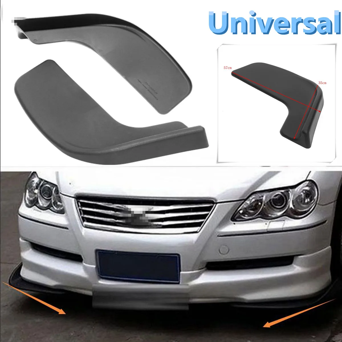

2Pcs Universal Car Bumper Spoiler Front Shovel Decorative Scratch Resistant Wing