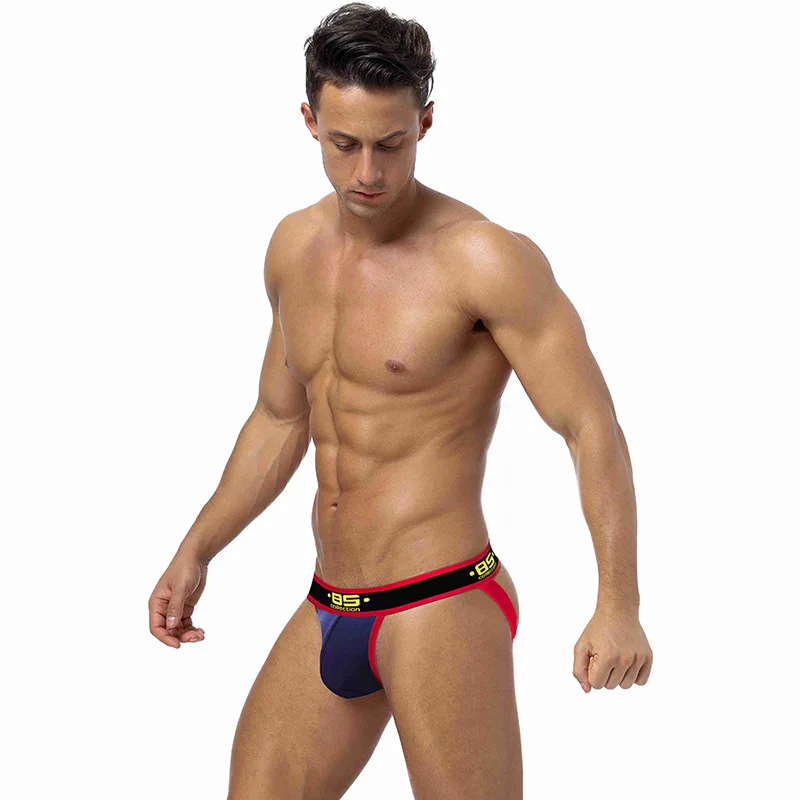 

ESBS85 Men's Cotton Triangle Bottom Flash T-shaped Underwear Containing Packaging