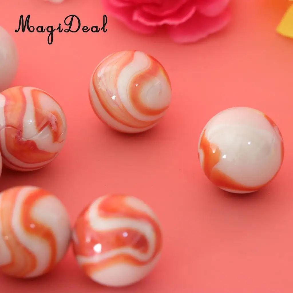 20pcs 25mm Floral Stripes Glass Marbles, Kids Marble Run Game, Marble Solitaire Toy Accs Vase Filler & Fish Tank Home Decor