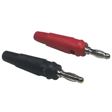 

2 pcs/lot 4mm Glue Gold Plating Plug lantern Soft Connectors Black Red Plastic Housing Stereo Dual Channel Headphone Connector