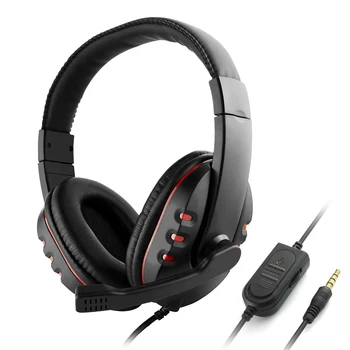

3.5mm Wired Gaming Headphones Over Ear Game Headset Noise Canceling Earphone with Micro Volume Control for PC Laptop