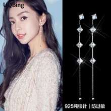 Европейские модные 925 пробы Серьги-гвоздики с кристаллами из серебра и циркония для женщин ювелирные изделия