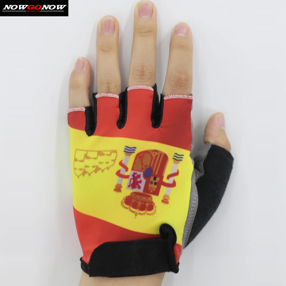 

2019 bike gloves cycling half finger spain National flag size L yellow red green