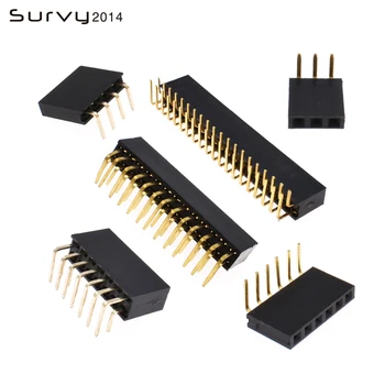 

20PCS 1x3P/1x4P/1x6P/2x7P/2X13P Pin Needle connector 3 to 13 pin 2.54mm angle single / double row female