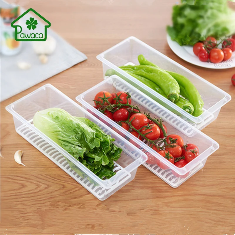 Кухонное Хранение продуктов коробка прозрачный сливной Crisper сохранение