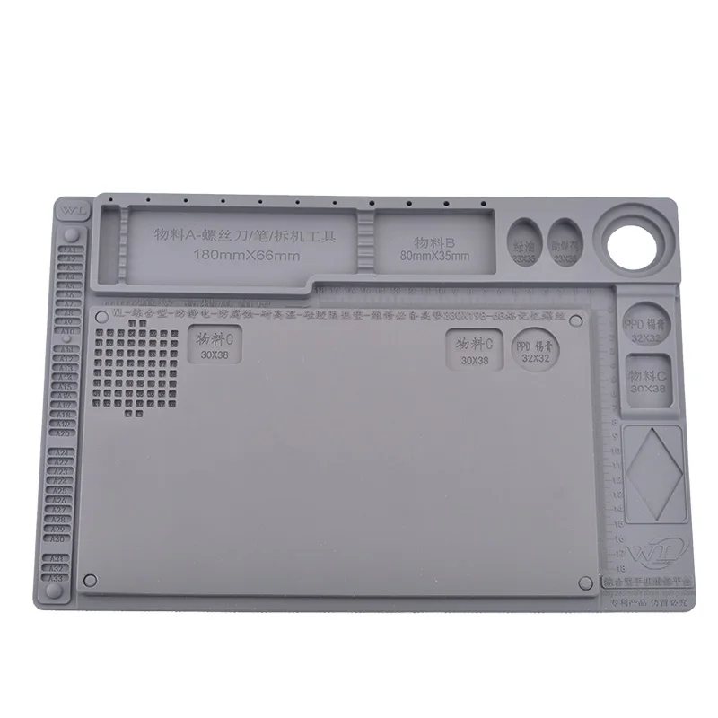 

2 in 1 Multi-function 415x285mm Silicone Mat Table Pad Maintenance Platform BGA Soldering Repair Workstation Durable Station