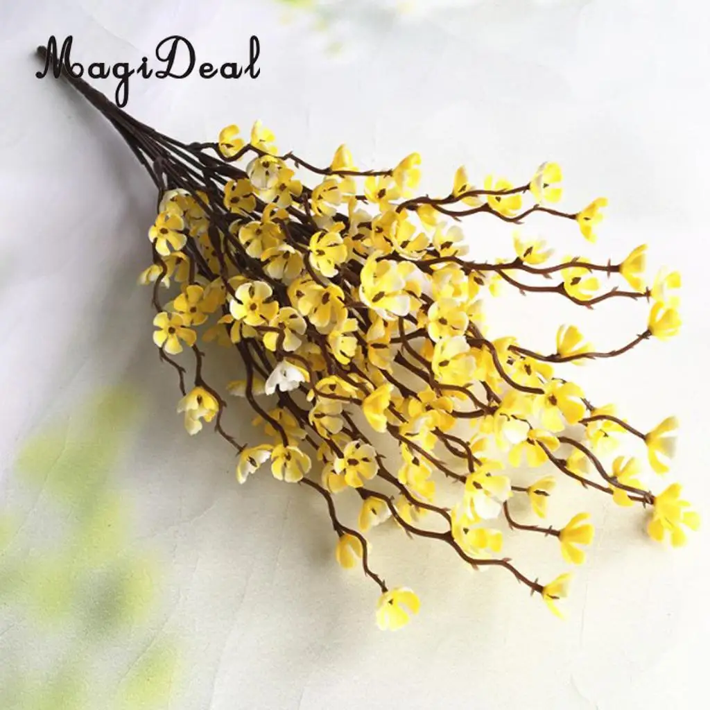 7 Forks Artificial Plum Blossom Branch Simulation Plastic Flower Branches Bouquets DIY Home Wedding Party Decor Art
