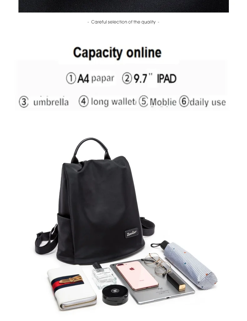 ZOOLER, повседневный женский рюкзак с защитой от кражи, высокое качество, винтажные рюкзаки, Женская вместительная школьная сумка на плечо, дорожная сумка d132