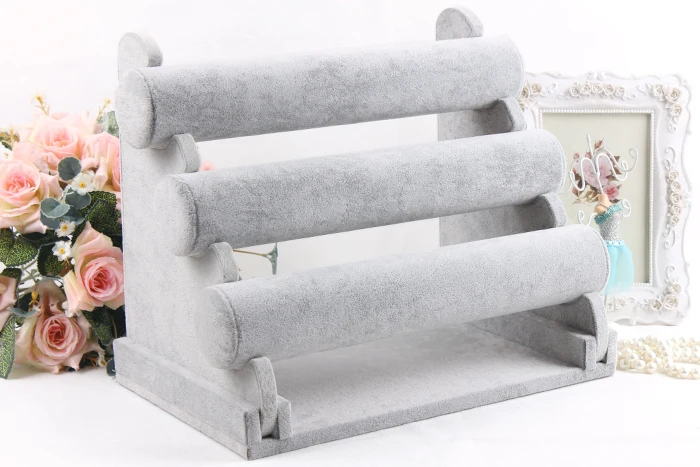 Free shipping Icepatterned quality velvet bracelet holder watch frame bracelet holder jewelry accessories display rack props Jewelry Packaging