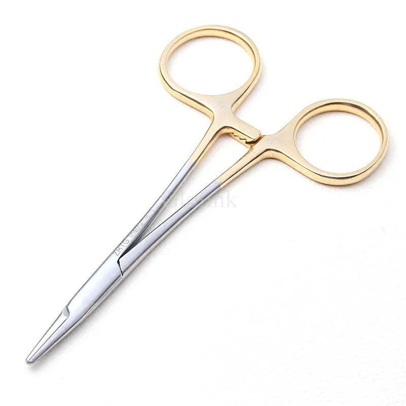 

12.5cm Golden color handle Needle clamp medical pliers Surgical forceps Double eyelid cosmetic plastic surgery Needle holder