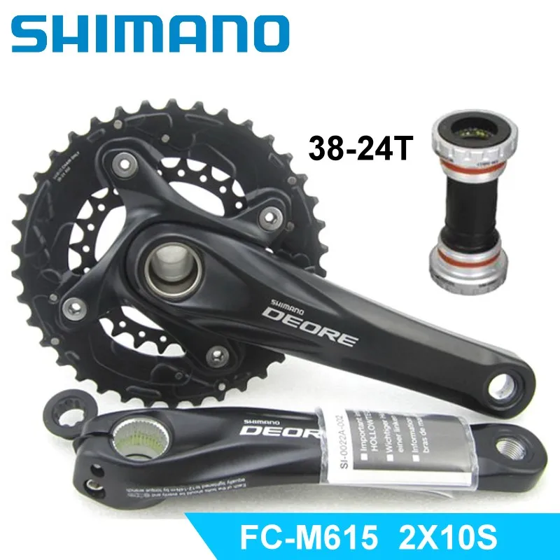 SHIMANO DEORE FC M615 38 24T 2X10S Mountain Dike Crank Set Aluminium