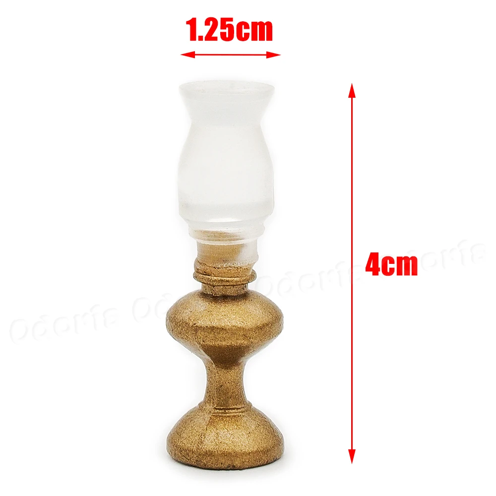 Odoria 1:12 миниатюрная Золотая керосиновая лампа металлическое настольное освещение кукольный домик мебель аксессуары для гостиной спальни