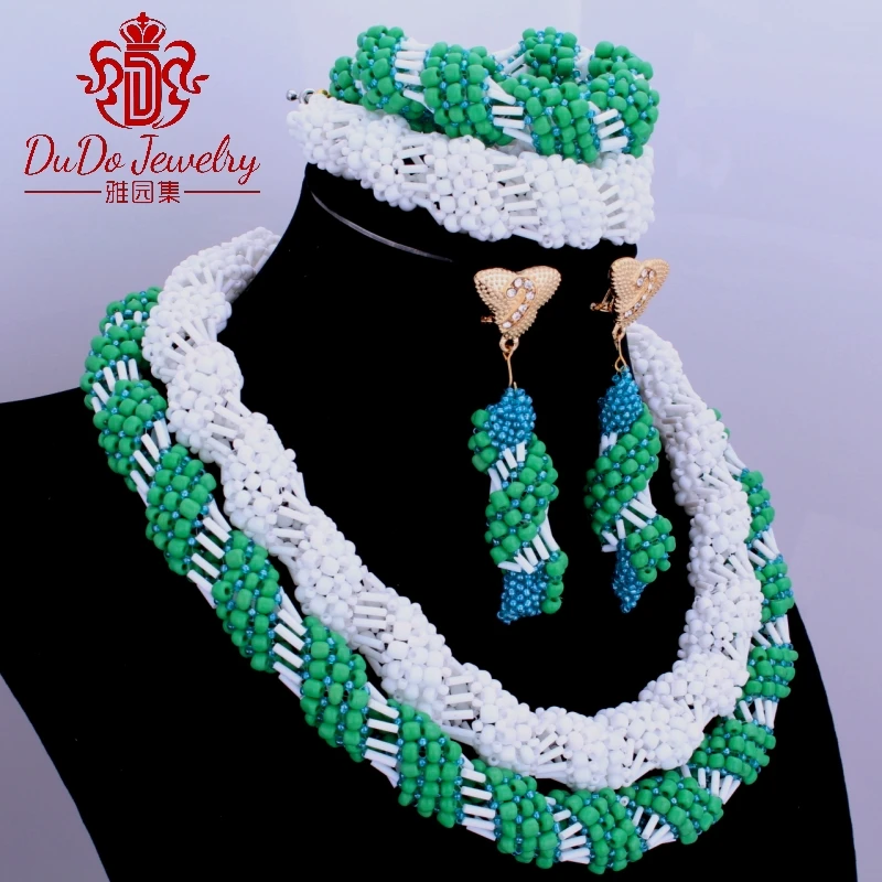 Магазин Dudo, африканские ювелирные изделия, золото и черный, нигерийское ожерелье, набор для женщин, 2 слоя, кристалл, бисер, цветок, вечерние ювелирные изделия, набор