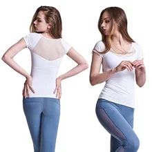 Рубашка для йоги топы спортивные для женщин топы для йоги женские сетчатые с подушкой для груди фитнес бег танцы быстросохнущие спортивные рубашки для женщин