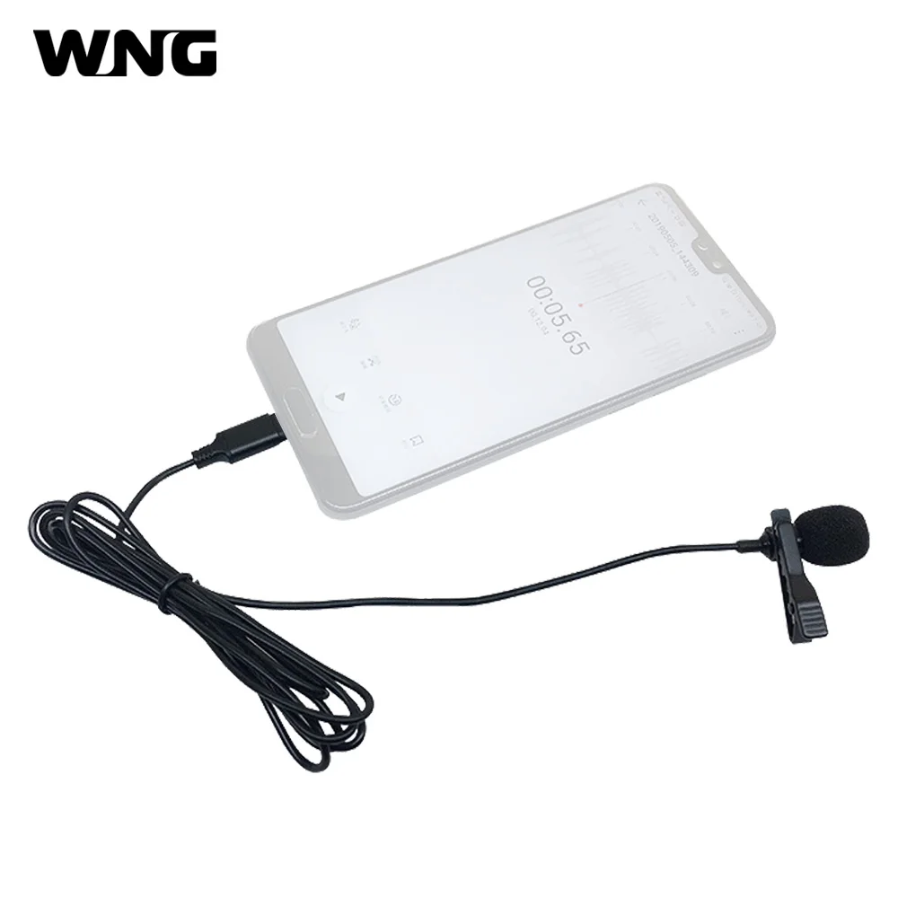 

Lavalier Microphone Omni-Directional Type-C Plug with Collar Clip for Smartphone