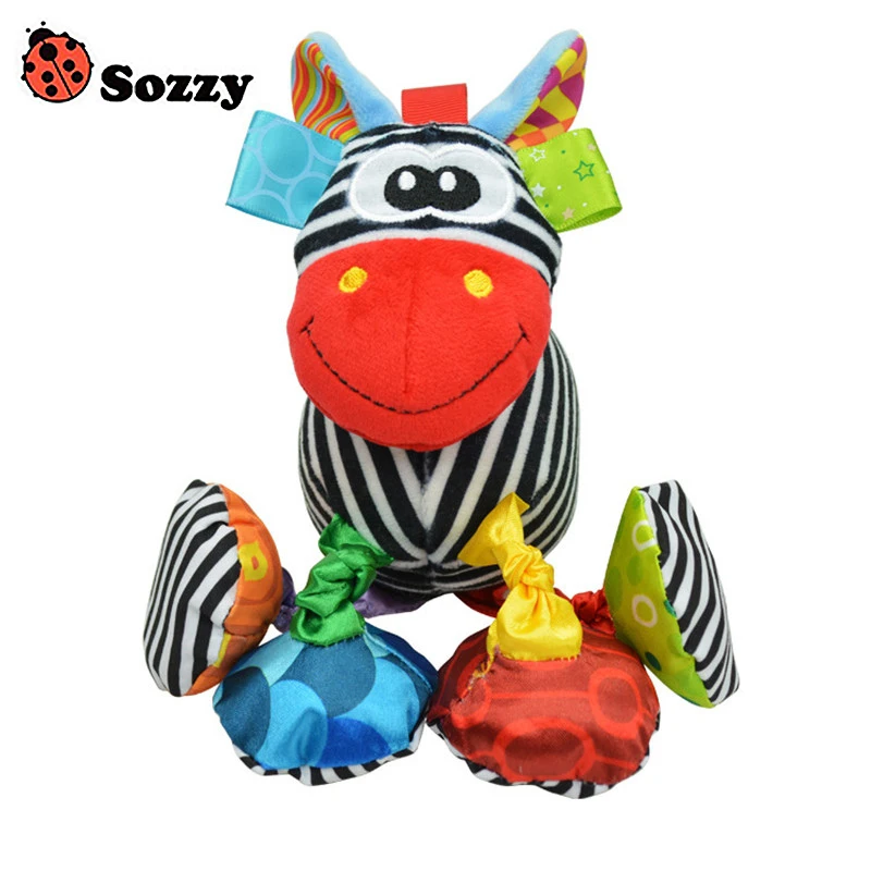 Sozzy Bebe Vibre En Peluche Animal Zebre Jouet Hochet Son Pli 16 Cm Doux En Peluche Multicolore Multifonction Jouets Aliexpress