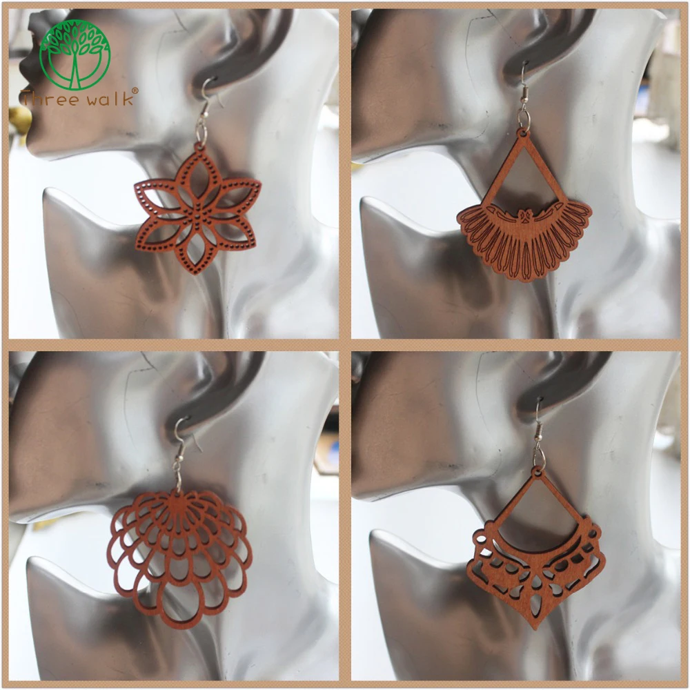 

One Pairs Only Latest Wood Earrings Coffee Eardrop For Women Gift