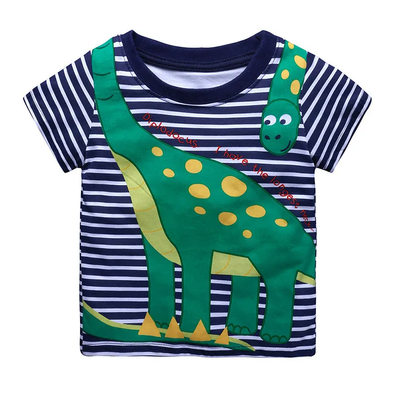 

2018 summer fashion children boys t-shirt kids cotton short sleeve tops baby cartoon dinosaur tees clothes for 18M-6T kids