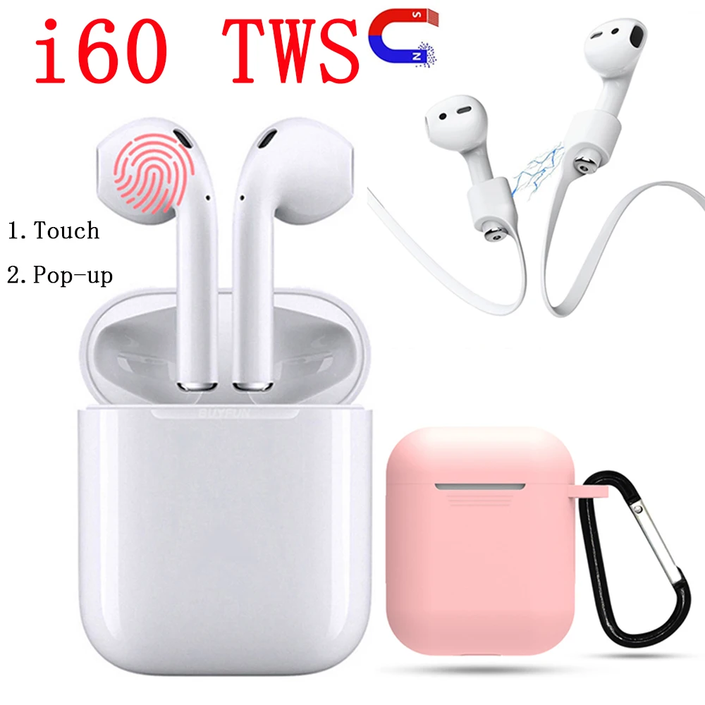 

Mini Touch I60 tws POP UP Air Wireless Bluetooth 5.0 Earbuds support Wireless Charging for Smart Phone PK i10 i20 i80 i30 tws