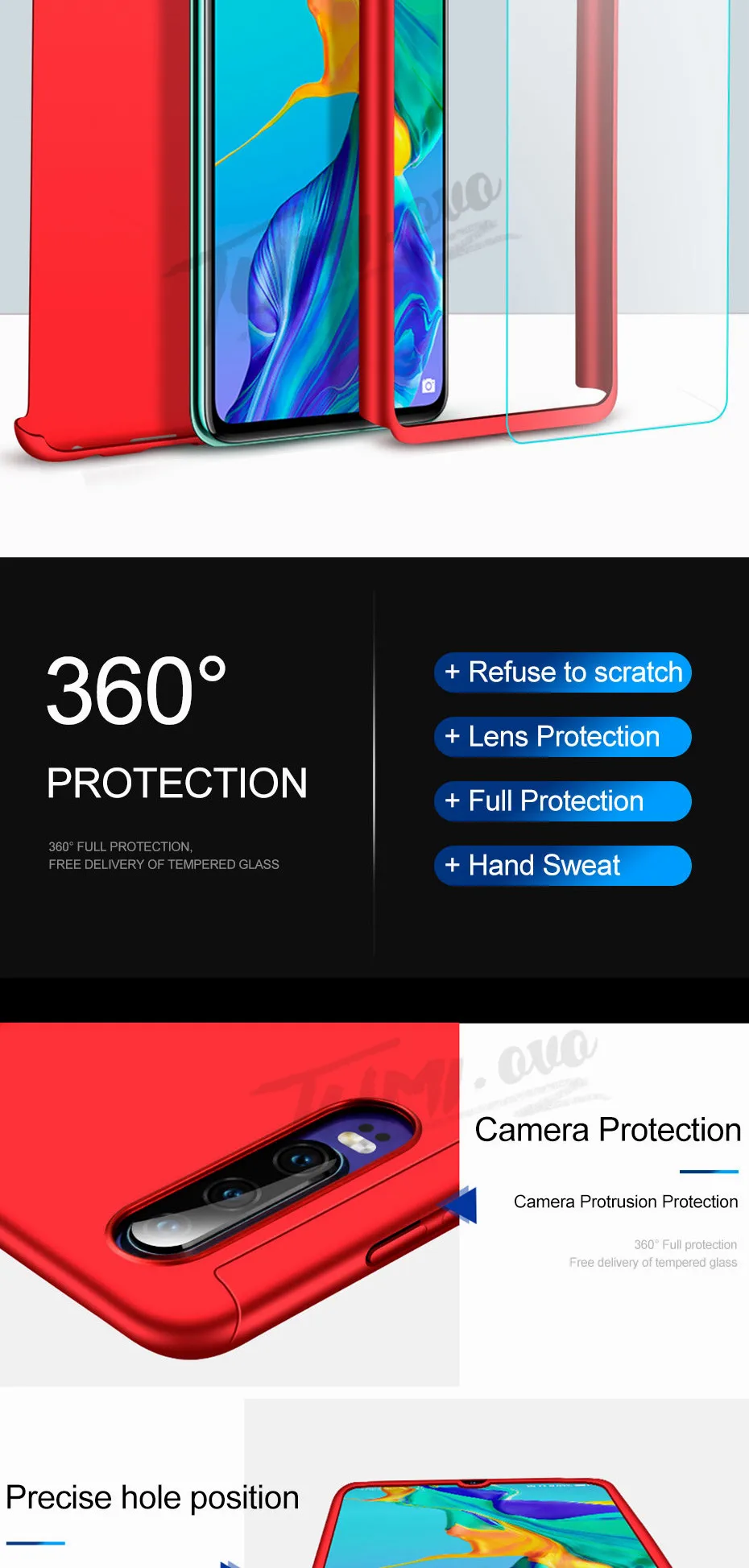 360 Full Protective Phone Case for Huawei Y5 Y6 Y7 Y9 Prime P Smart Pluz Z P30 P20 Lite Pro Nova 2i 3 3i 4 Cover with Glass