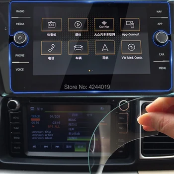 

H9 Anti-Fingerprint GPS Navigation Screen Protectors Sticker Car DVD Protective Film Tempered Glass For VW Golf R 2017