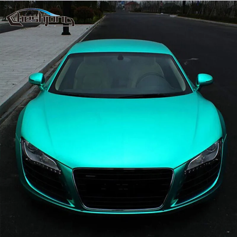 

Matte Chrome Tiffany Blue Wrapping Vinyl Car Wrap Matt Chrome Vehicle Film Sticker with Air Bubble Free 1.52*20m/roll