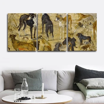 

Research hounds Animals Wall Picture Posters and Print Canvas Painting Calligraphy Decor for Living Room Home Decor Frameless