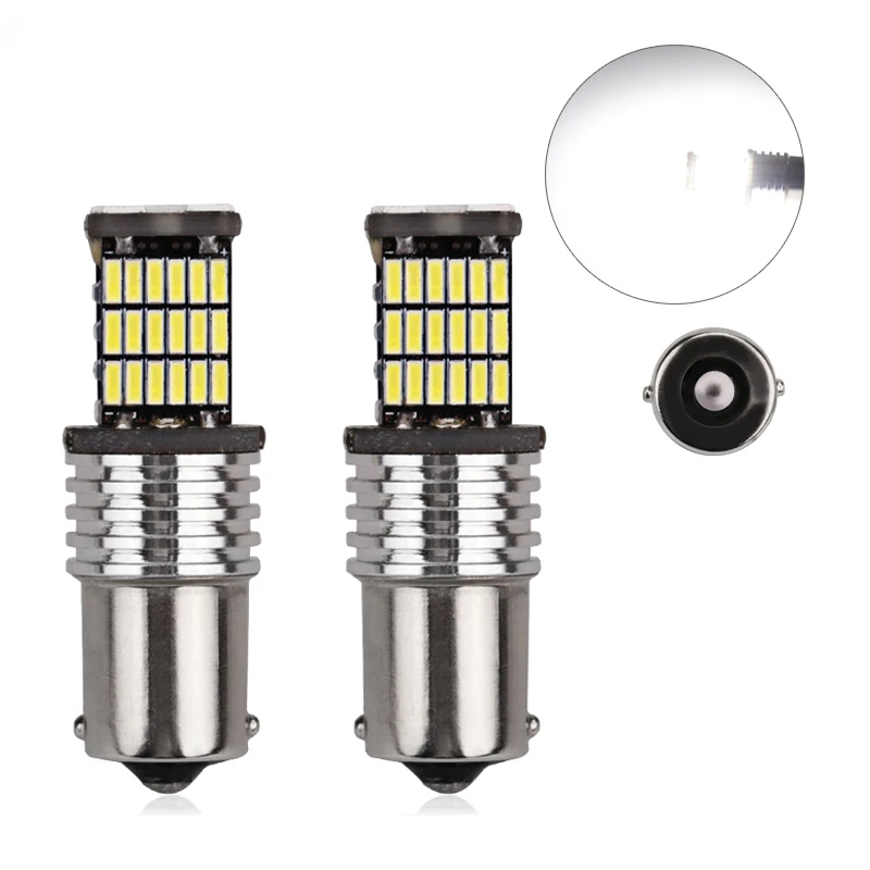 

12V 1156 Ba15s Led Bulb For Backup Reverse Light Canbus Error Free White P21W DRL Turn Light Stop Lamp Bulbs 4014 45SMD