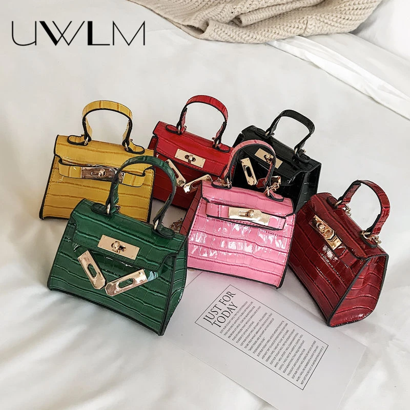 

Mini Messenger Girls Bags Luxury Women Handbags High Quality Crocodile Chain Lady Shoulder Bags Small Fashion Lock Crossbody Bag