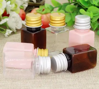 

10pcs/lot Cosmetic Points Bottling 10ml Round Aluminum Cap Empty Plastic Square Bottles Leakproof Sampler Sample