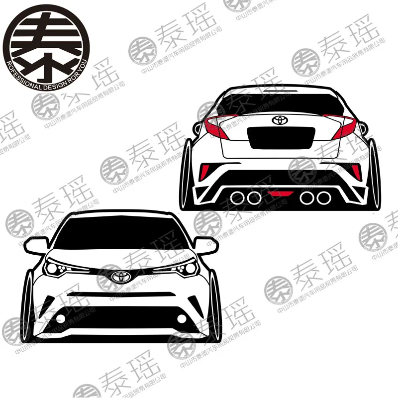 TAIYAO Тюнинг автомобилей спортивный автомобиль Наклейка для TOYOTA C-HR 2 шт. концепция
