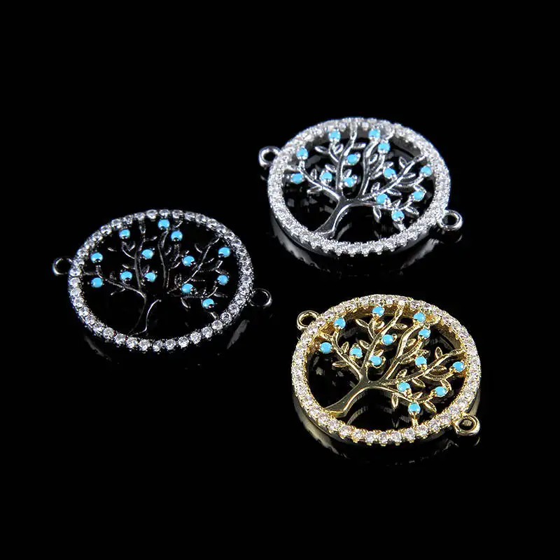 

New Design Copper Cu Tree Of Life Connector Charms For DIY Jewelry Making