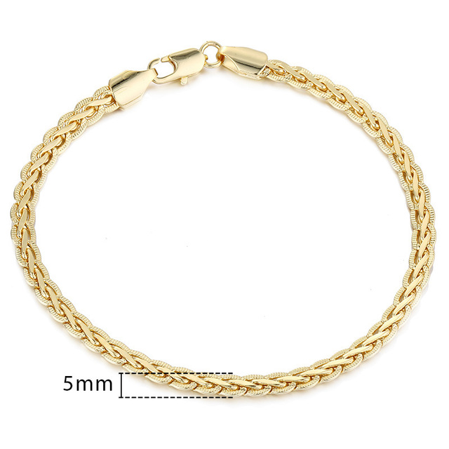 Gold Filled Bracelets For Women Men Twisted Curb Snail Rolo Wheat Box Link Chains Bracelet Wholesale 15 styles GBB2A
