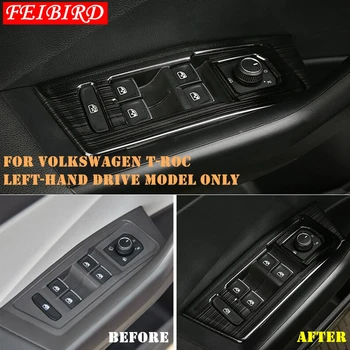 

STAINLESS STEEL ABS For Volkswagen T-Roc T Roc 2018 2019 Inner Door Armrest Window Switch Control Panel Molding Cover Kit Trim