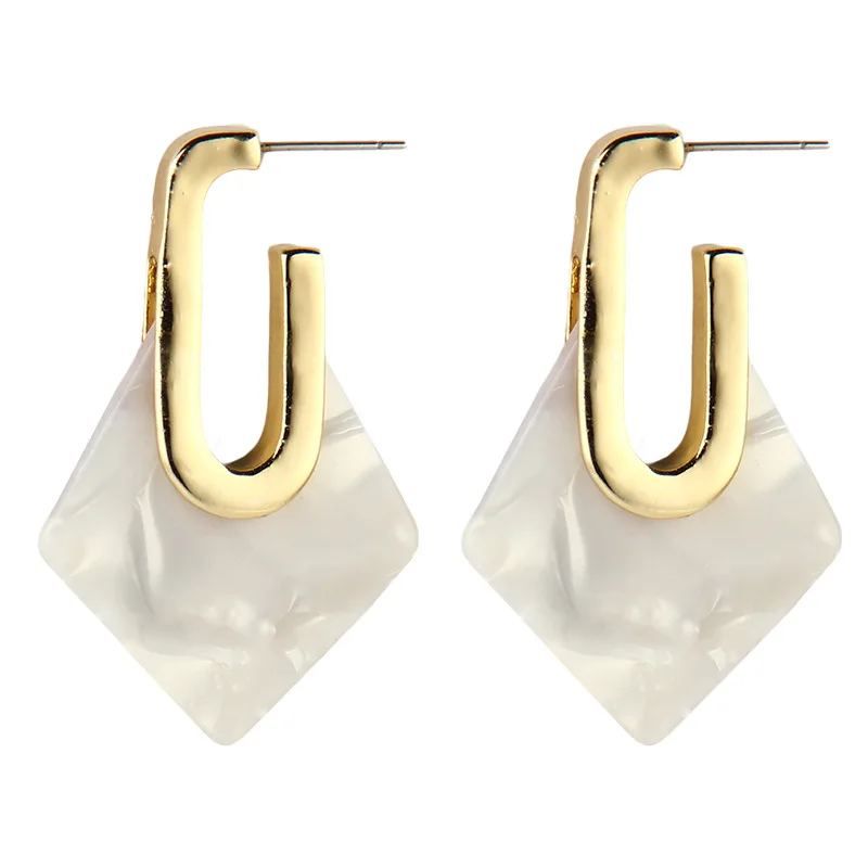 

2018 Bohemian Style Earrings Irregular Colorful Tortoiseshell Geometric Earrings Acetic Acid Drop Earrings for Women Wholesale