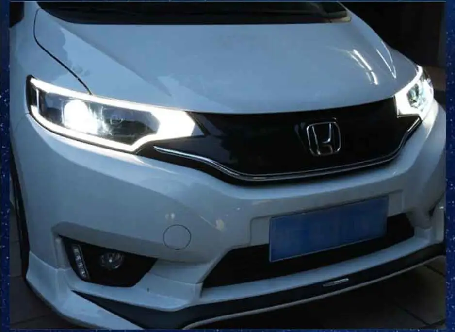 2 шт. бампер светильник для год фары Honda Jazz фара для модели Fit all светодиодный Привет короче спереди и длиннее сзади) Fit Джаз Туман головной светильник