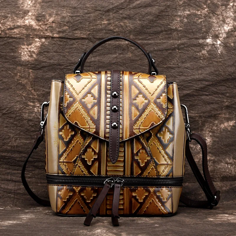 

High Quality PVC Women Back Day Pack Girls School Bags Luxury Rucksack Embossed Vintage Female CrossBody Shoulder Messenger Bags