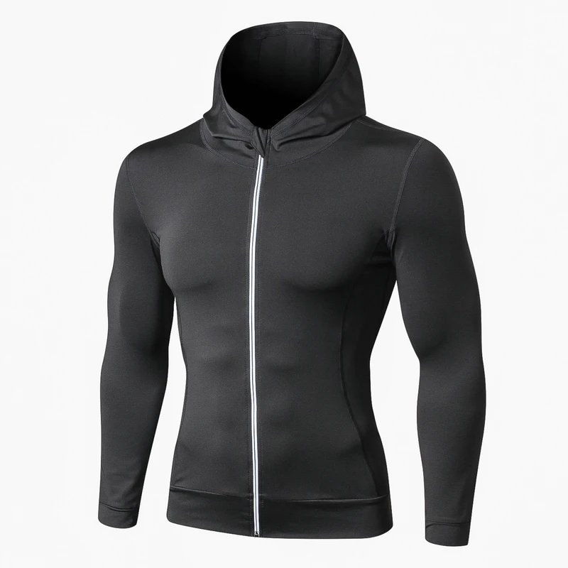 2018 Men Jacket Fitness Casual Long Sleeve Coat Popular Bodybuilding