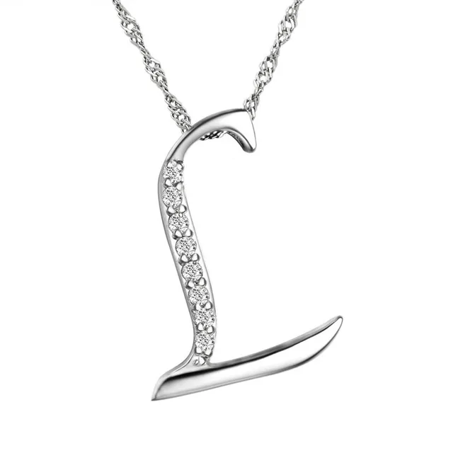 10pcs lot high quality letter l necklaces for women silver plated letter l necklace