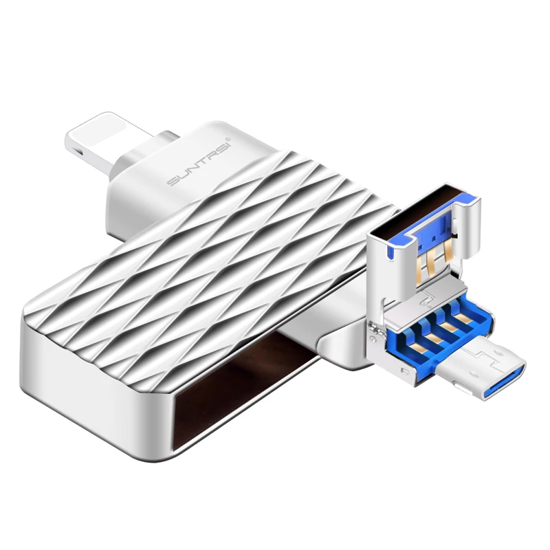 Suntrsi 64 Гб USB флеш накопитель 3 в 1 otg Высокая скорость 32 16 usb для iPhone/iPad/Android