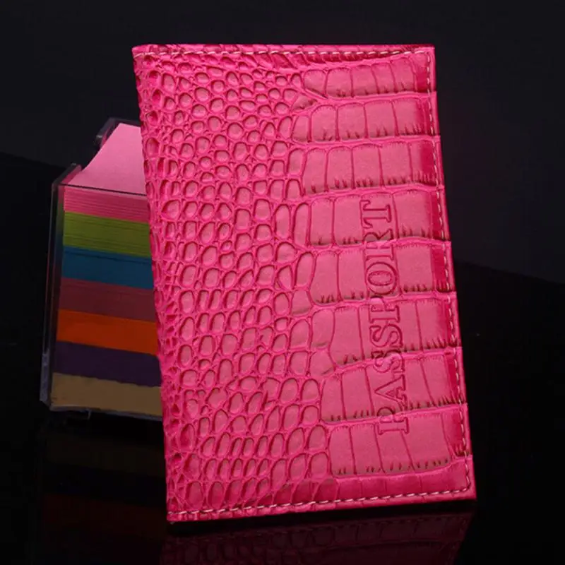 

2018 New Delicate Business Card Holder Passport Cover Soft PU Leather Alligator Embossing Passport Holder Protector Wallet