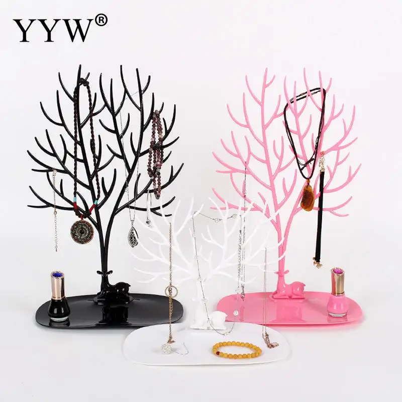 Vintage Tree Branch Shape Stand Rack Hanger Display Jewelry Organizer Plastic Storage For Keys Chain Necklaces Earring Display