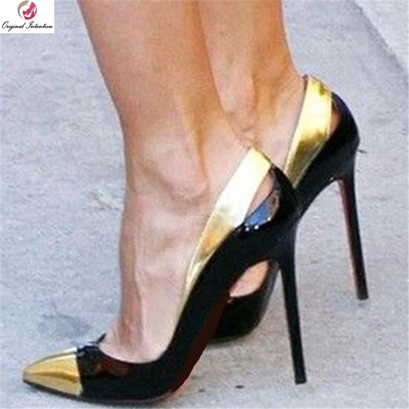 women's gold pumps shoes