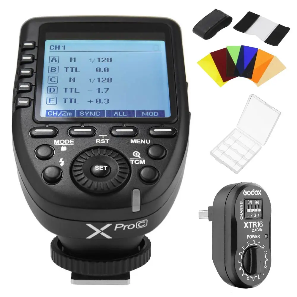 

Godox XPro-C 2.4G E-TTL X System Wireless Flash Trigger +XTR-16 Receiver for Canon Cameras