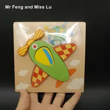 Деревянные детские игрушки модель Warplane развивающие Мультяшные клатчи 3D головоломка детский подарок